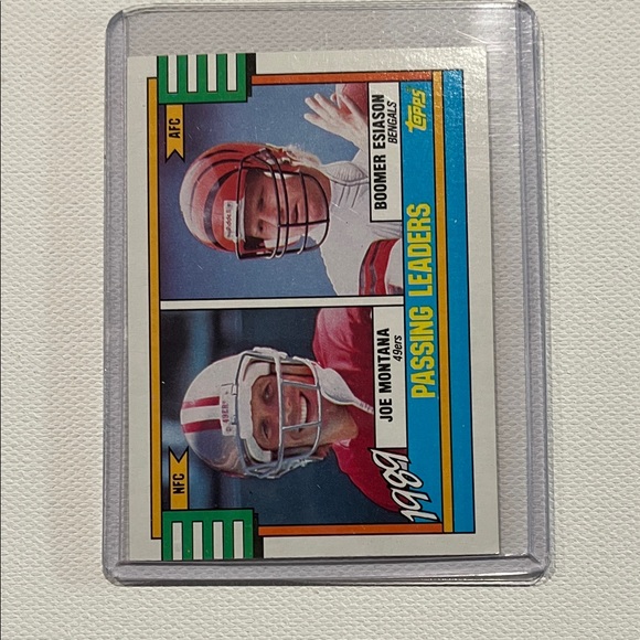 1990 Topps Ronnie Lott & Passing Leaders (Montana / Esiason) with DISCLAIMER - Picture 4 of 7